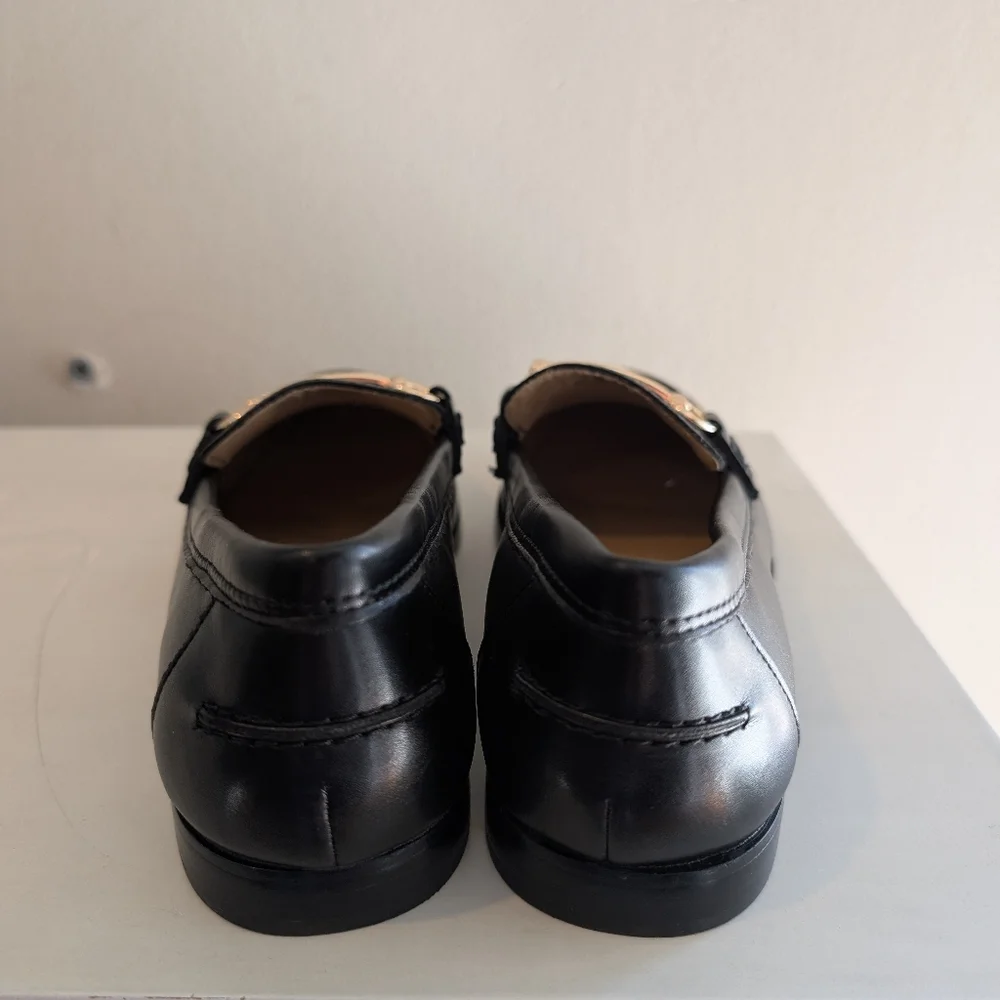 J. Crew Black Leather Horsebit Loafers Size 7 - Picture 4 of 7